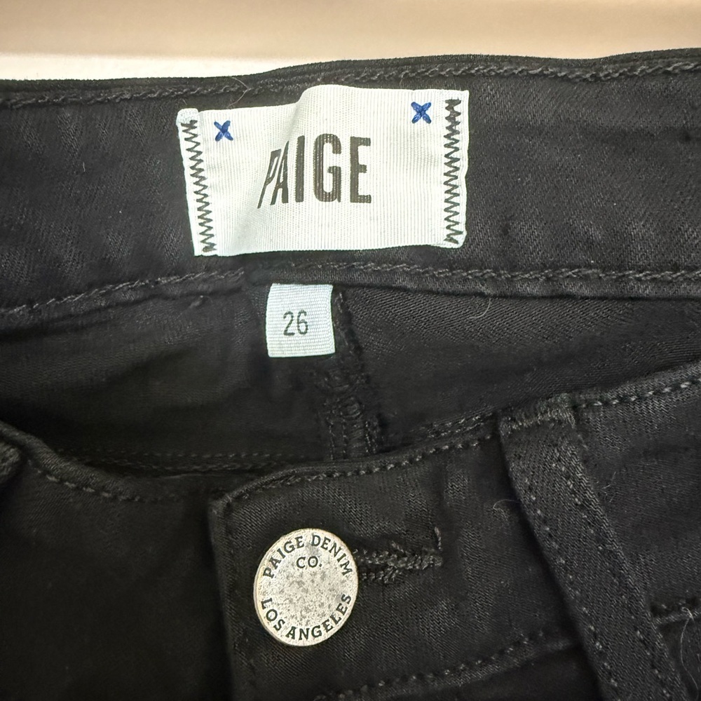 Paige Verdugo Cropped Black Women's Jeans - Picture 3 of 4